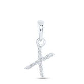 0.03CTW-DIA NK INITIAL "X" PENDANT